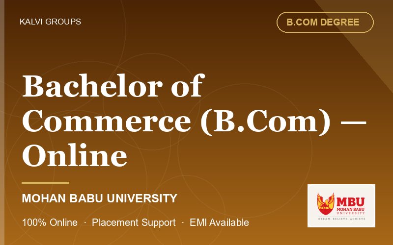 Bachelor of Commerce (B.Com) — Online — Mohan Babu University
