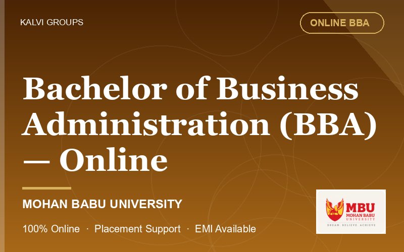 Bachelor of Business Administration (BBA) — Online — Mohan Babu University