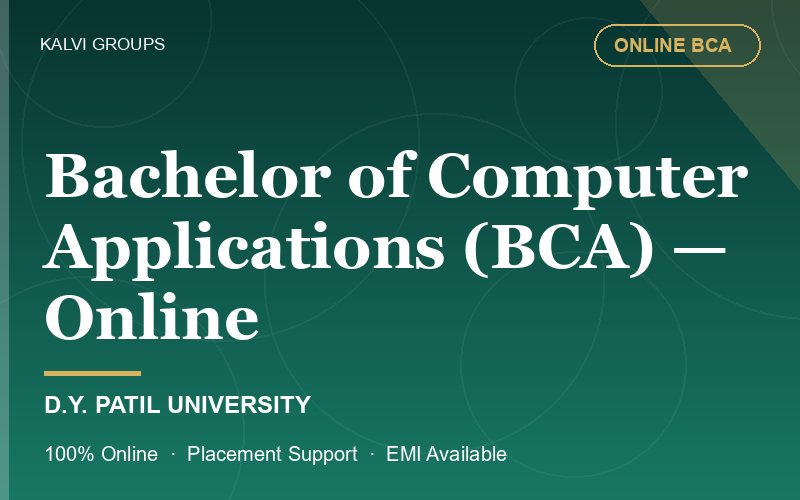 Bachelor of Computer Applications (BCA) — Online — D.Y. Patil University