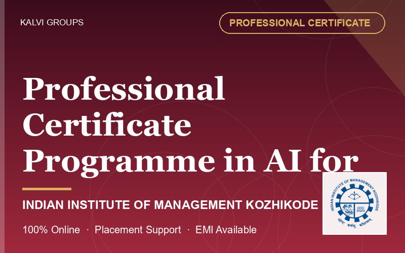 Professional Certificate Programme in AI for Business Professionals