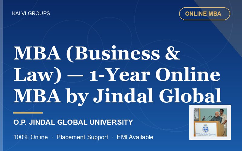 MBA (Business & Law) — 1-Year Online MBA by Jindal Global Business School & Law School