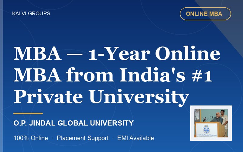 MBA — 1-Year Online MBA from India's #1 Private University (QS)
