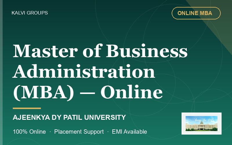 Master of Business Administration (MBA) — Online — Ajeenkya DY Patil University