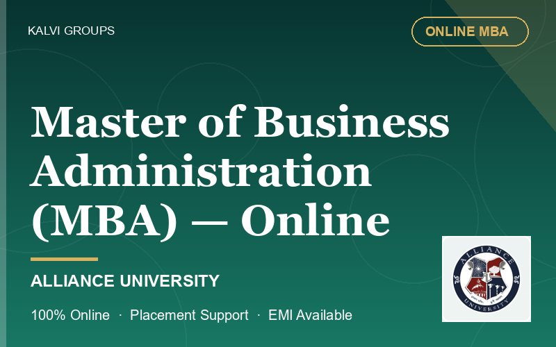 Master of Business Administration (MBA) — Online — Alliance University