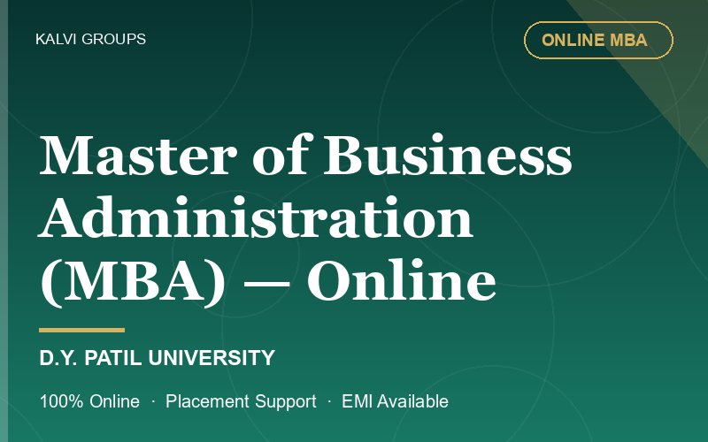 Master of Business Administration (MBA) — Online — D.Y. Patil University