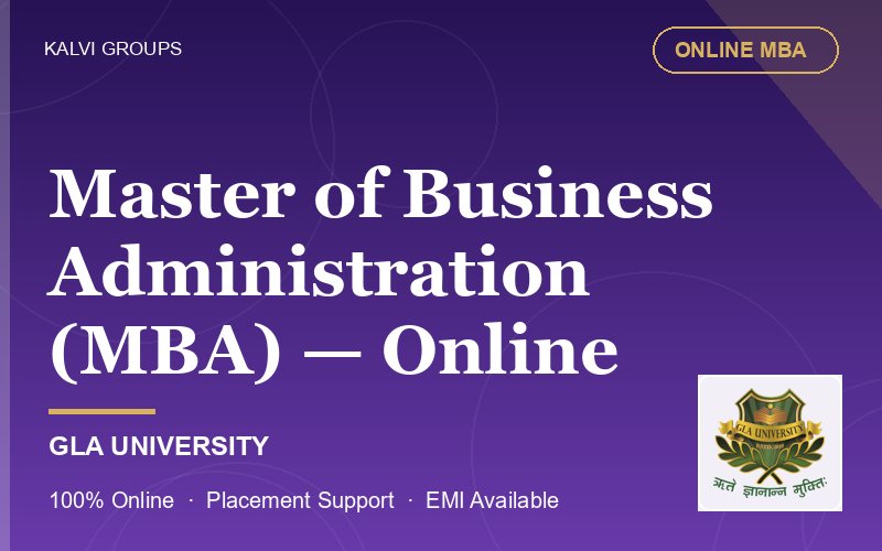 Master of Business Administration (MBA) — Online — GLA University