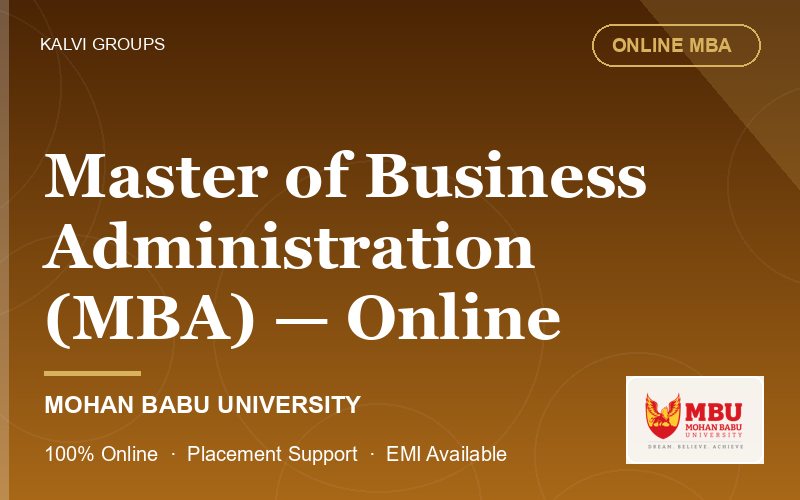 Master of Business Administration (MBA) — Online — Mohan Babu University