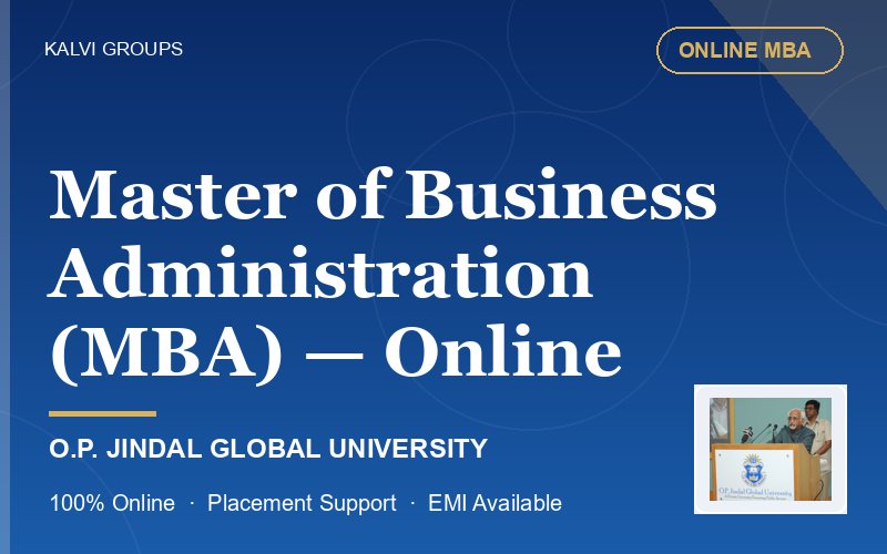 Master of Business Administration (MBA) — Online — O.P. Jindal Global University
