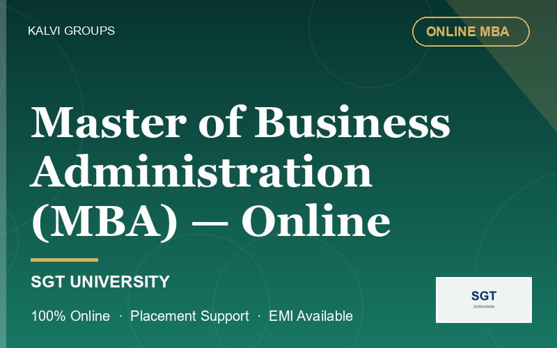 Master of Business Administration (MBA) — Online — SGT University