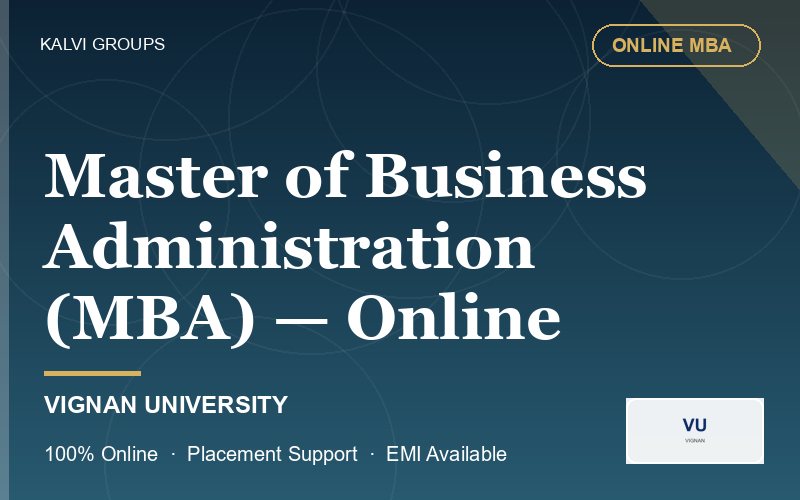 Master of Business Administration (MBA) — Online — Vignan University