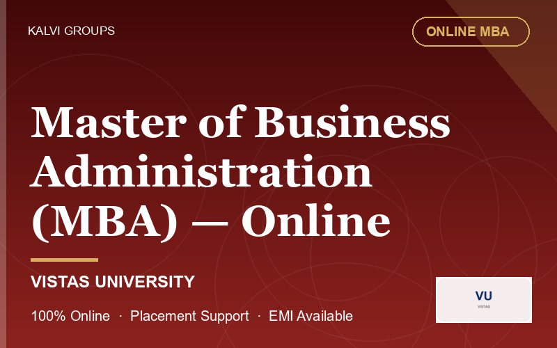 Master of Business Administration (MBA) — Online — VISTAS University