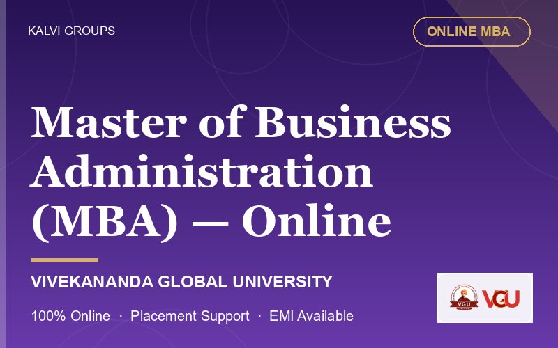 Master of Business Administration (MBA) — Online — Vivekananda Global University