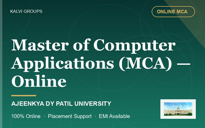 Master of Computer Applications (MCA) — Online — Ajeenkya DY Patil University